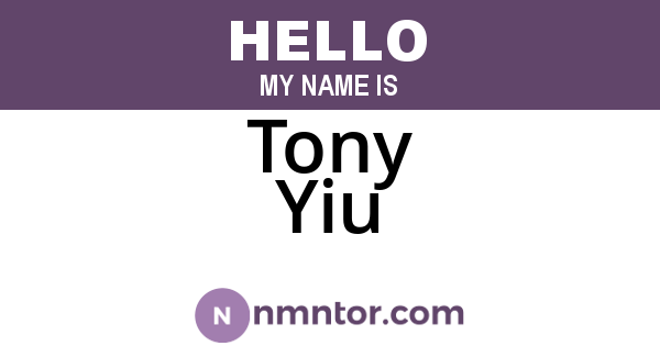 Tony Yiu