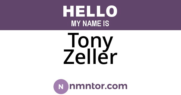 Tony Zeller
