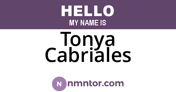 Tonya Cabriales