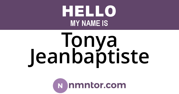 Tonya Jeanbaptiste