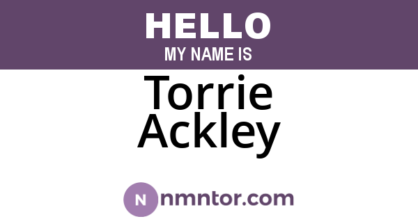 Torrie Ackley