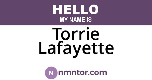Torrie Lafayette