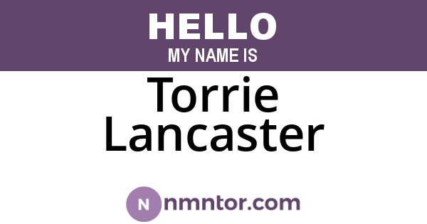 Torrie Lancaster