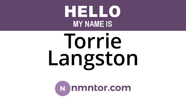 Torrie Langston