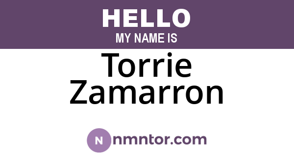 Torrie Zamarron