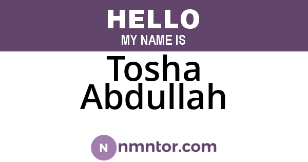 Tosha Abdullah