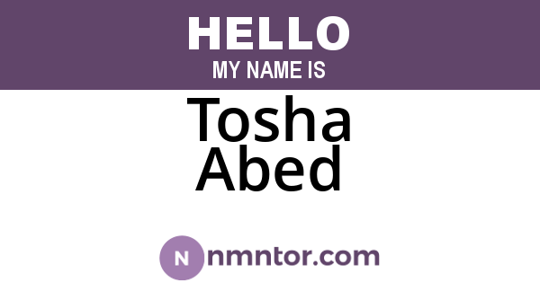 Tosha Abed