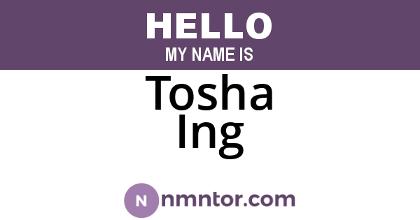 Tosha Ing