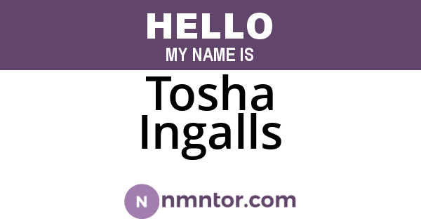 Tosha Ingalls