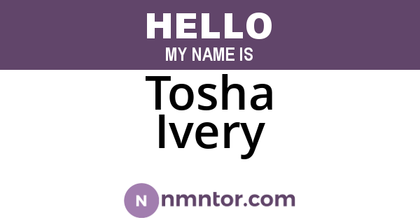 Tosha Ivery