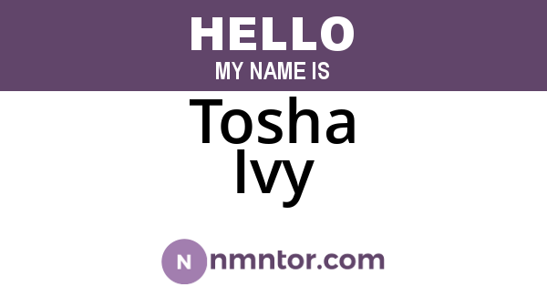 Tosha Ivy