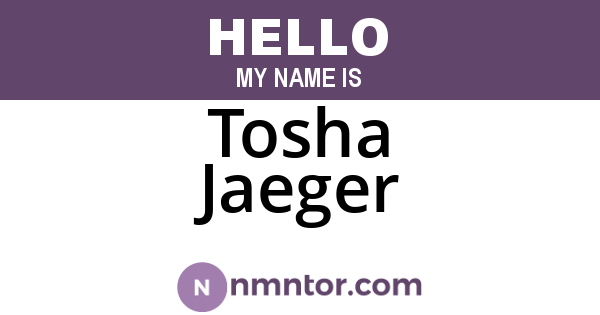 Tosha Jaeger