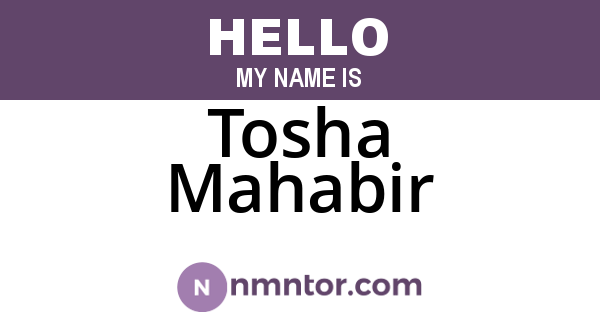Tosha Mahabir