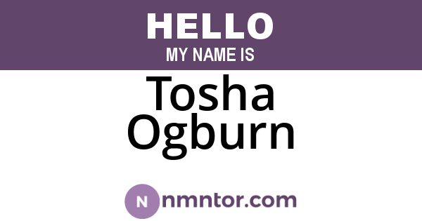 Tosha Ogburn