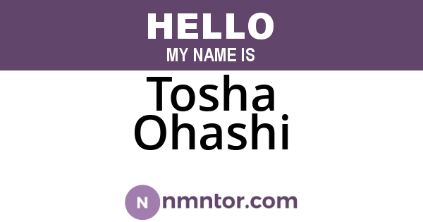 Tosha Ohashi