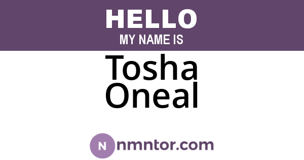 Tosha Oneal