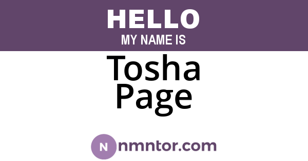 Tosha Page
