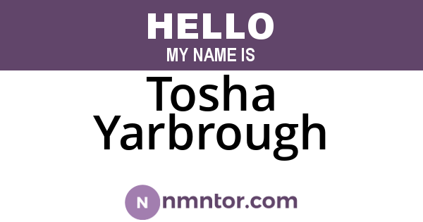 Tosha Yarbrough