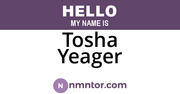 Tosha Yeager