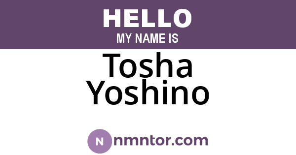 Tosha Yoshino
