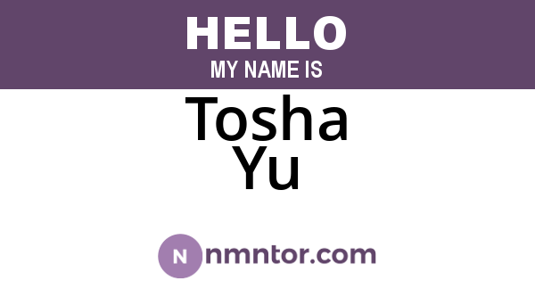 Tosha Yu