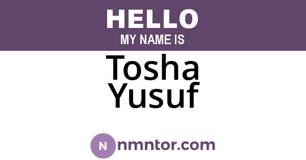 Tosha Yusuf