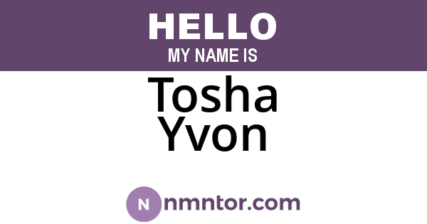 Tosha Yvon