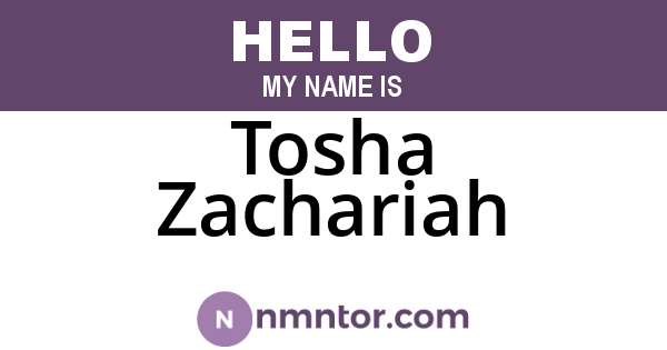 Tosha Zachariah