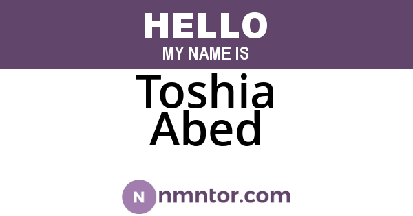 Toshia Abed