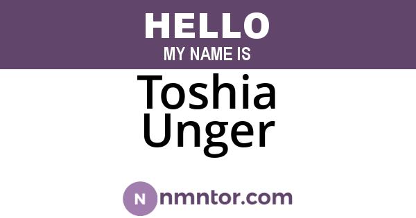 Toshia Unger