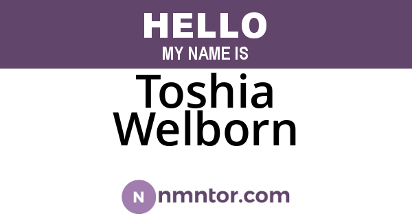 Toshia Welborn