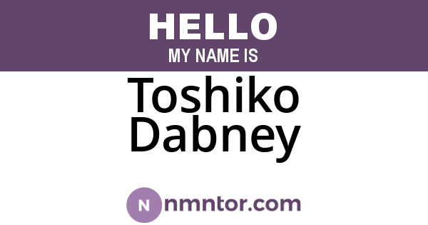 Toshiko Dabney