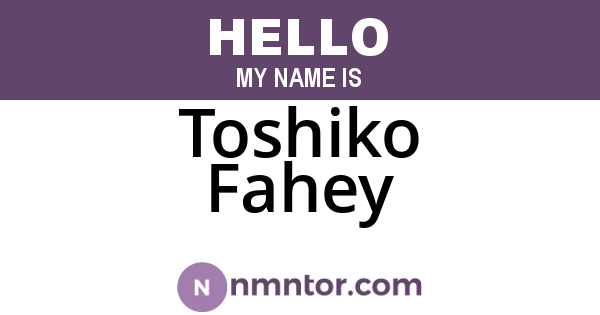 Toshiko Fahey