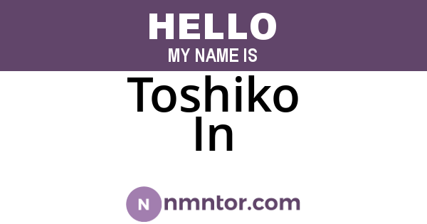 Toshiko In