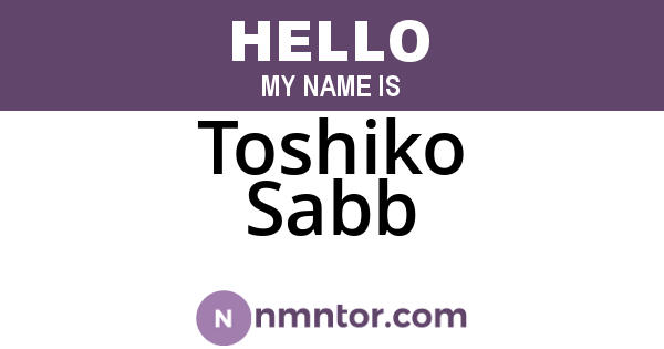 Toshiko Sabb
