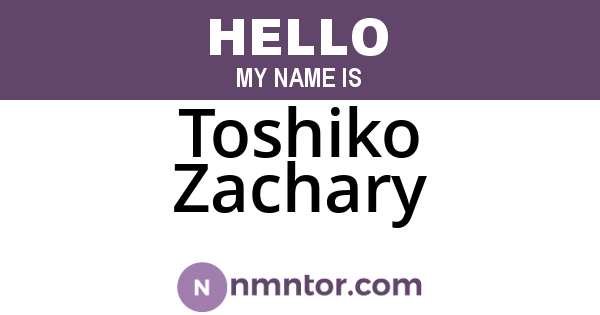 Toshiko Zachary