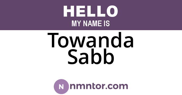 Towanda Sabb