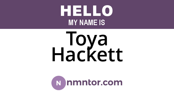 Toya Hackett