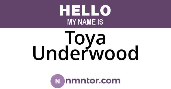 Toya Underwood