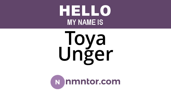 Toya Unger