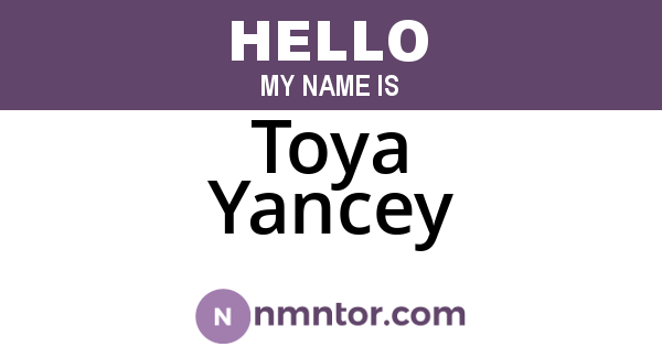 Toya Yancey