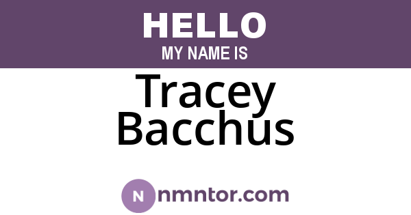Tracey Bacchus