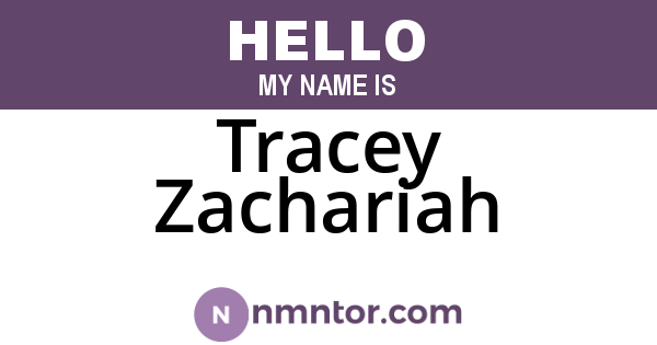 Tracey Zachariah