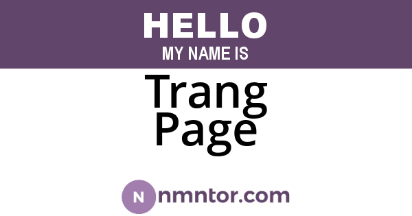 Trang Page