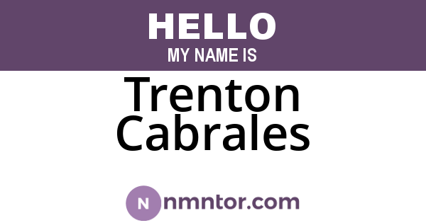 Trenton Cabrales