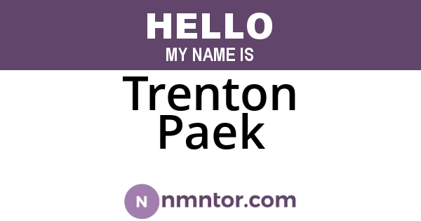Trenton Paek