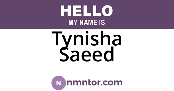 Tynisha Saeed