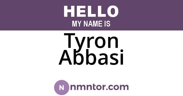 Tyron Abbasi