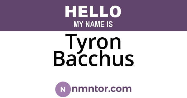 Tyron Bacchus