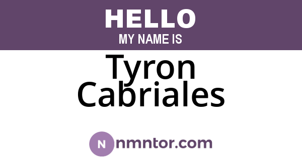 Tyron Cabriales